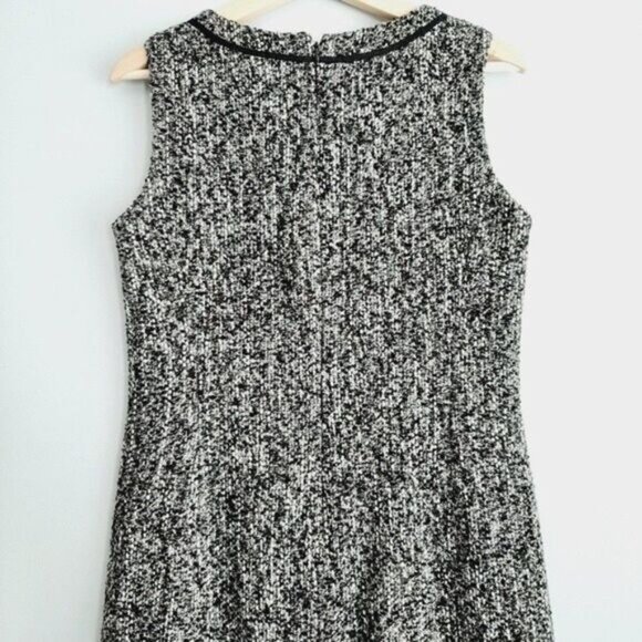 TALBOTS Tweed Sheath Dress Woven Tweed Style Fabric Grey Sz 10 - Picture 10 of 14